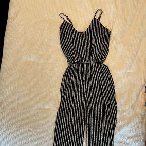 J for Justify Black & White Striped Jumpsuit